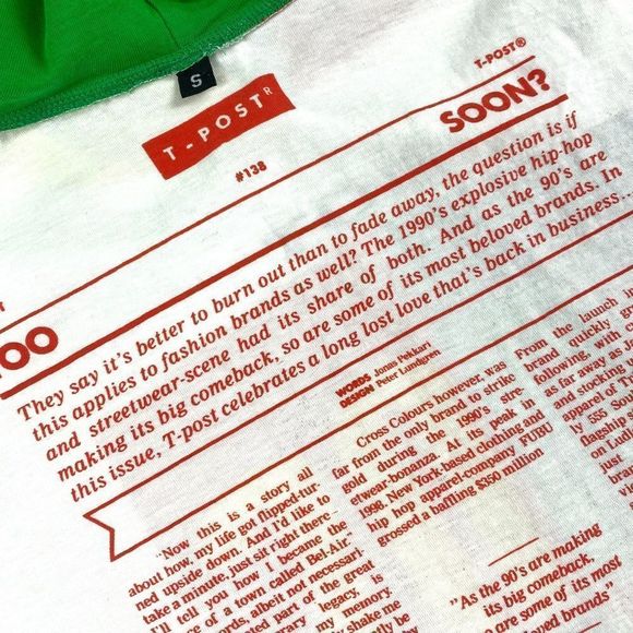 90s Cross Colors Hooded T-Post T-Shirt - Picture 8 of 10